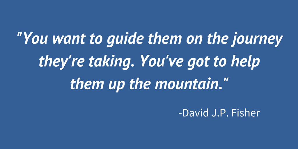 Guide them up the mountain.