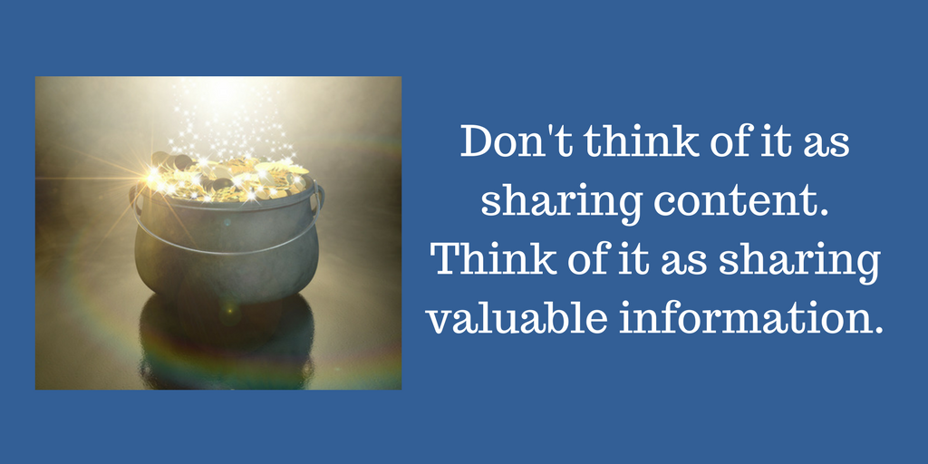 Think of it as sharing valuable information.