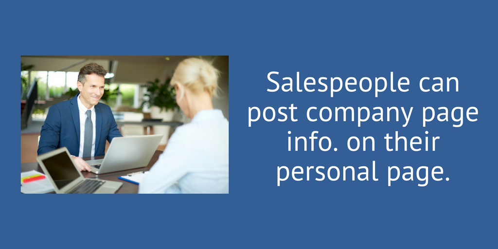 Salespeople can post company page info.