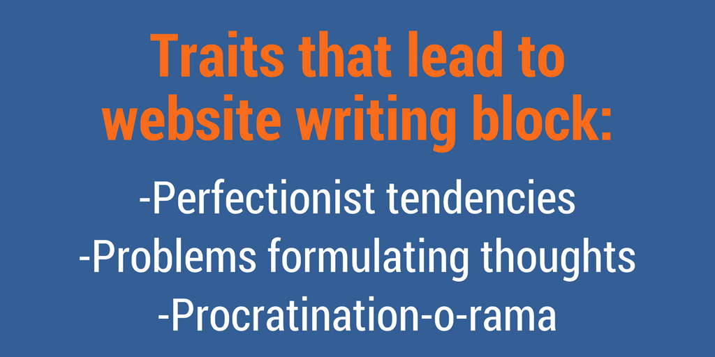 Traits that Lead to Website Writing Block